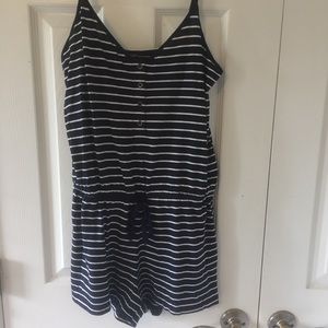 Blue and White Stripped Aeropostale Romper